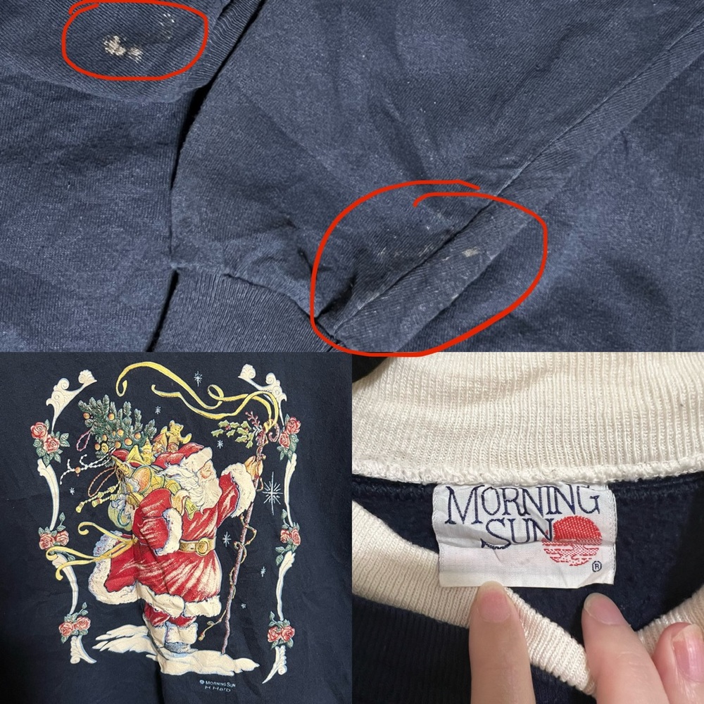 Vintage Navy Santa Christmas Sweatshirt - Picture 4 of 4